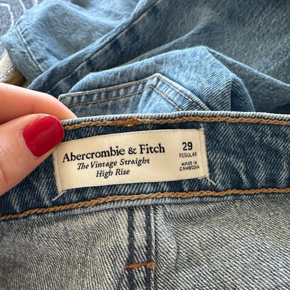 Abercrombie high rise vintage straight in medium blue - Picture 4 of 5